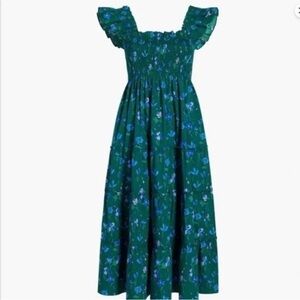 Hill House Green and Blue Floral Dress
